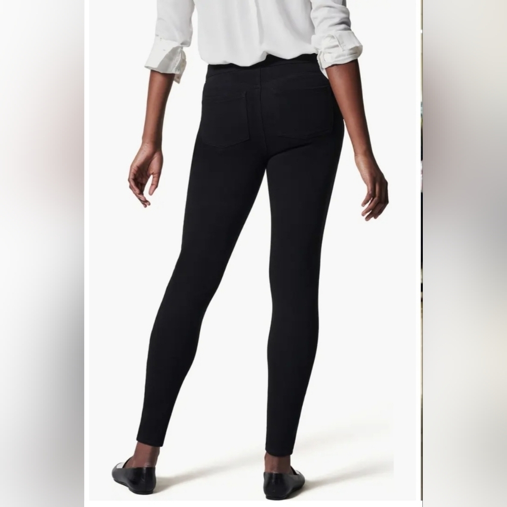 SPANX Women's Black Skinny Jeans Sz Large New Business Casual Stretch - Picture 2 of 7